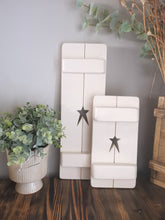 Load image into Gallery viewer, Wooden Shutters, rustic home decor, star decor, heart decor, handmade wooden panels,