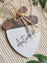 Load image into Gallery viewer, Wooden Acorns, 3d decor, Autumn styling, hanging Acorns