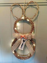 Load image into Gallery viewer, Light up Bunny wreath - with Carrot hanger