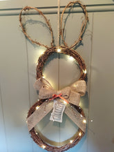 Load image into Gallery viewer, Light up Bunny wreath - with Choice of hanger