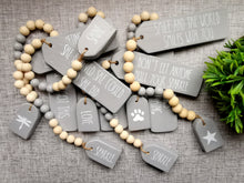 Load image into Gallery viewer, Positivity quote Wooden Tags with Bead Garland