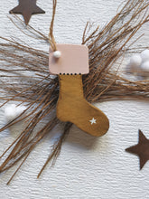 Load image into Gallery viewer, Wooden Christmas Boot hanging decoration - can be personalised