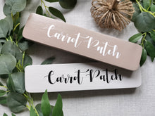 Load image into Gallery viewer, Rustic wooden Carrot Patch sign, Spring decor Farmhouse Country kitchen, Easter decoration