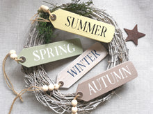Load image into Gallery viewer, Wooden Tags, Set of all 4 Seasons