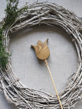 Load image into Gallery viewer, Bunch of 5 Wooden Tulips with personalised gift wrap