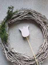 Load image into Gallery viewer, Bunch of 5 Wooden Tulips with personalised gift wrap