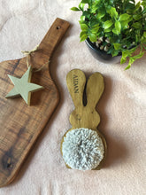 Load image into Gallery viewer, Wooden Rabbit, Bunny with pom pom tail, Easter Gift Nursery Home Decor Personalised