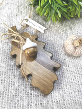 Load image into Gallery viewer, Wooden Hanging Oak Leaf & Wooden Acorn - children gift keepsake memory Teachers Gift Autumn home decor New Home Gift