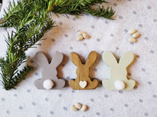 Load image into Gallery viewer, Wooden Easter Rabbit, gift ornament , Nursery decor, Mothers Day , Housewarming Present, Easter home decor
