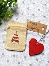 Load image into Gallery viewer, Birthday Gift lockdown, Letterbox gift, Treat bag with wooden heart,