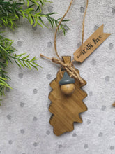 Load image into Gallery viewer, Wooden Hanging Oak Leaf & Wooden Acorn - children gift keepsake memory Teachers Gift Autumn home decor New Home Gift