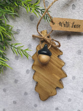 Load image into Gallery viewer, Wooden Hanging Oak Leaf & Wooden Acorn - children gift keepsake memory Teachers Gift Autumn home decor New Home Gift