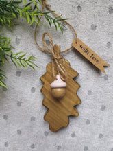 Load image into Gallery viewer, Wooden Hanging Oak Leaf & Wooden Acorn - children gift keepsake memory Teachers Gift Autumn home decor New Home Gift