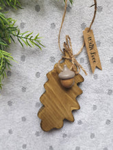Load image into Gallery viewer, Wooden Hanging Oak Leaf & Wooden Acorn - children gift keepsake memory Teachers Gift Autumn home decor New Home Gift