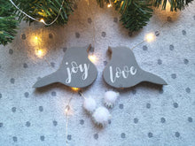Load image into Gallery viewer, Pair of wooden birds, love birds, Home Decor, home ware gifts, new home gift, Easter decorations