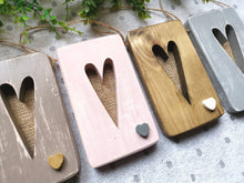 Load image into Gallery viewer, Wooden Heart plaque, wall hanging, tiered tray