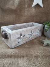Load image into Gallery viewer, Wooden Crate, storage Trug, home accessories, star decor,