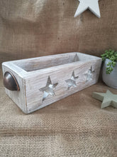 Load image into Gallery viewer, Wooden Crate, storage Trug, home accessories, star decor,