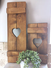 Load image into Gallery viewer, Wooden Shutters, rustic home decor, star decor, heart decor, handmade wooden panels,