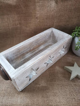 Load image into Gallery viewer, Wooden Crate, storage Trug, home accessories, star decor,