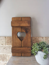 Load image into Gallery viewer, Wooden Shutters, rustic home decor, star decor, heart decor, handmade wooden panels,
