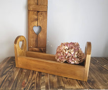 Load image into Gallery viewer, Wooden Trug, Wooden storage Crate, Table centrepiece, candle display, table decor, table display