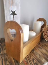 Load image into Gallery viewer, Wooden Trug, Wooden storage Crate, Table centrepiece, candle display, table decor, table display