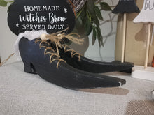 Load image into Gallery viewer, Pair of wooden Witches shoes
