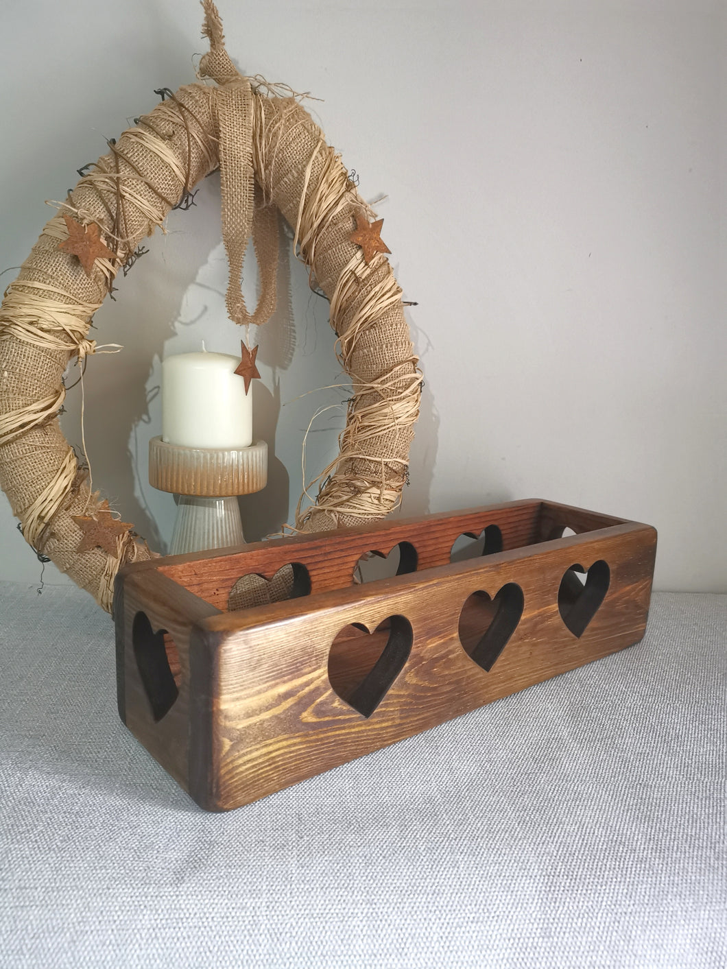 Double sided chunky wooden heart crate - Large Hearts