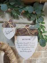 Load image into Gallery viewer, Wooden Acorns, 3d decor, Autumn styling, hanging Acorns
