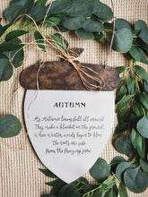 Load image into Gallery viewer, Wooden Acorns, 3d decor, Autumn styling, hanging Acorns
