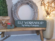 Load image into Gallery viewer, Elf Workshop wooden sign
