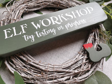 Load image into Gallery viewer, Elf Workshop wooden sign
