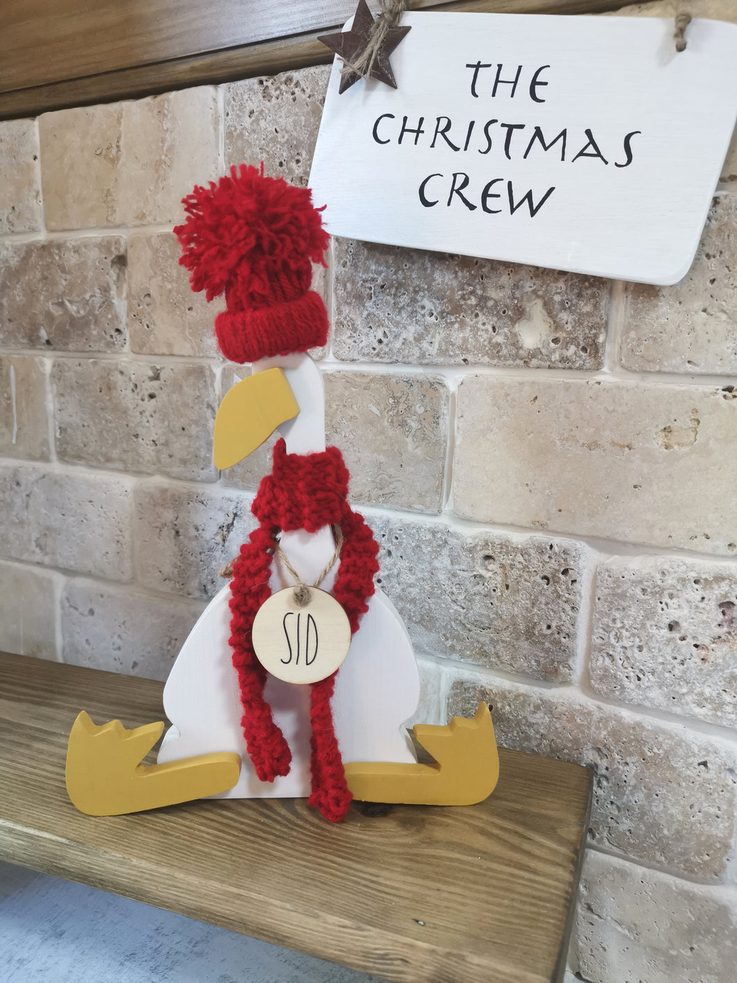 The Christmas Crew, wooden duck, can be personalised