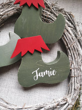 Load image into Gallery viewer, Personalised Elf Boot Christmas decoration
