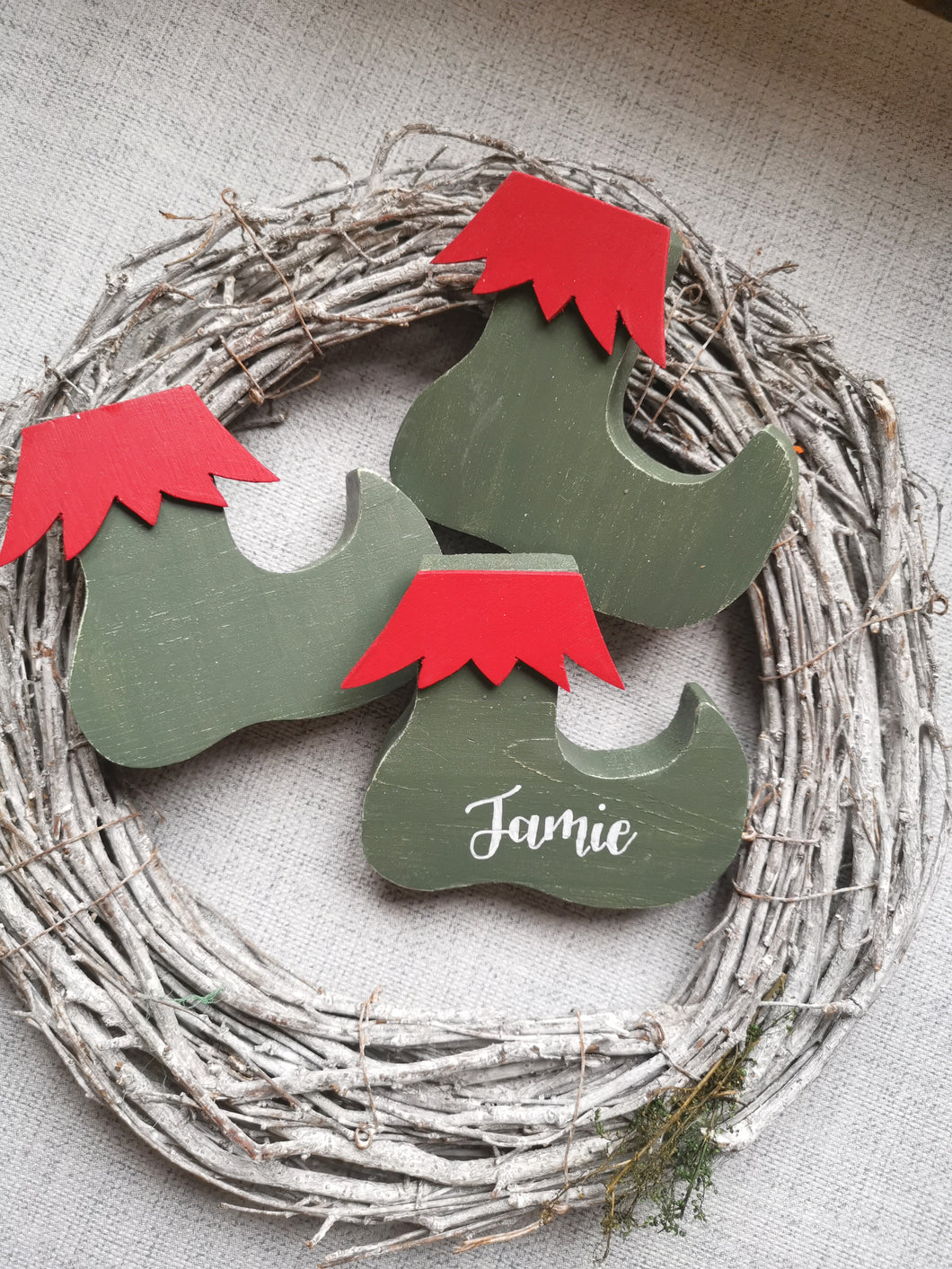 Personalised Elf Boot Christmas decoration