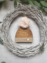 Load image into Gallery viewer, Wooden Hat with pom pom - can be personalised
