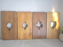 Load image into Gallery viewer, Wooden panels with playing card designs
