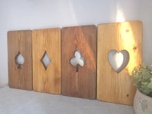 Load image into Gallery viewer, Wooden panels with playing card designs
