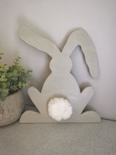 Load image into Gallery viewer, Wooden Bunny with pom pom
