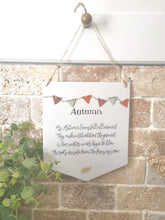 Load image into Gallery viewer, Wooden Autumn Flag sign
