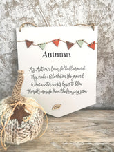 Load image into Gallery viewer, Wooden Autumn Flag sign
