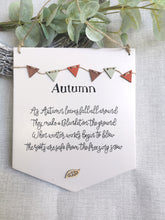Load image into Gallery viewer, Wooden Autumn Flag sign
