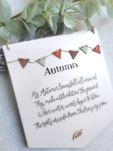 Load image into Gallery viewer, Wooden Autumn Flag sign
