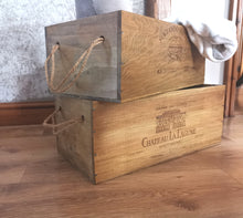 Load image into Gallery viewer, Re-purposed Wine Crates. Storage box
