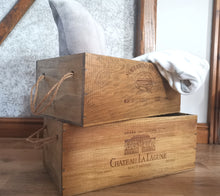 Load image into Gallery viewer, Re-purposed Wine Crates. Storage box
