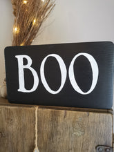 Load image into Gallery viewer, Halloween BOO wooden sign
