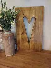 Load image into Gallery viewer, Wall Art Heart Panel,Decorative wall panel, heart wall hanging, wall art, heart decor, home interiors, rustic wooden heart panel
