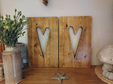 Load image into Gallery viewer, Wall Art Heart Panel,Decorative wall panel, heart wall hanging, wall art, heart decor, home interiors, rustic wooden heart panel
