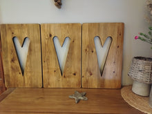 Load image into Gallery viewer, Wall Art Heart Panel,Decorative wall panel, heart wall hanging, wall art, heart decor, home interiors, rustic wooden heart panel
